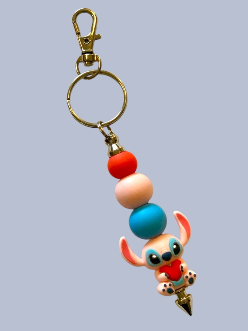 Angel, Stitch’s girlfriend. Beaded Keychain or backpack charm. Handmade